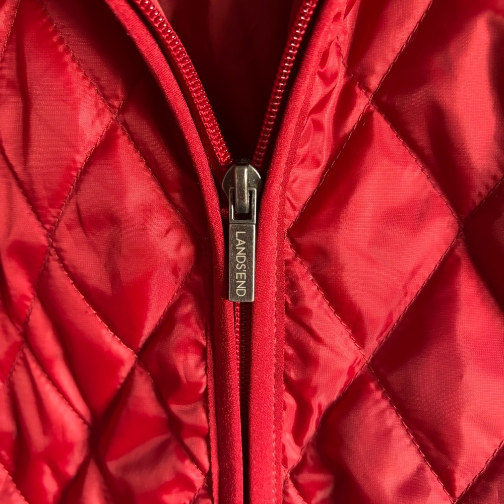 Lands' End Red Quilted Jacket - image 7